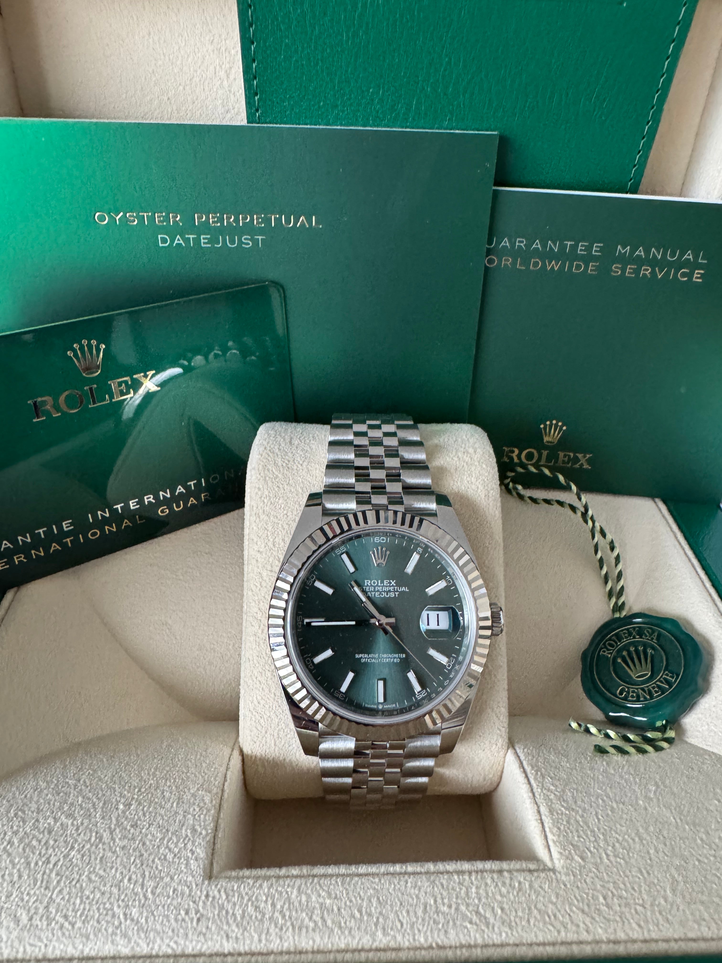 Rolex Datejust 41mm Mint Green – Chrono Crown